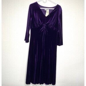 NWT Coldwater Creek Women's DressPurple Sz 14 Velvet Holiday Maxi Stretch